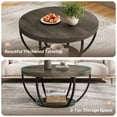 thumbnail image 6 of Tribesigns 32 Inches Round Coffee Table, Modern 2-Tier Center Table with Storage Open Shelves, Wooden Circle Coffee Table Sofa Side Table with Metal Legs, 6 of 10