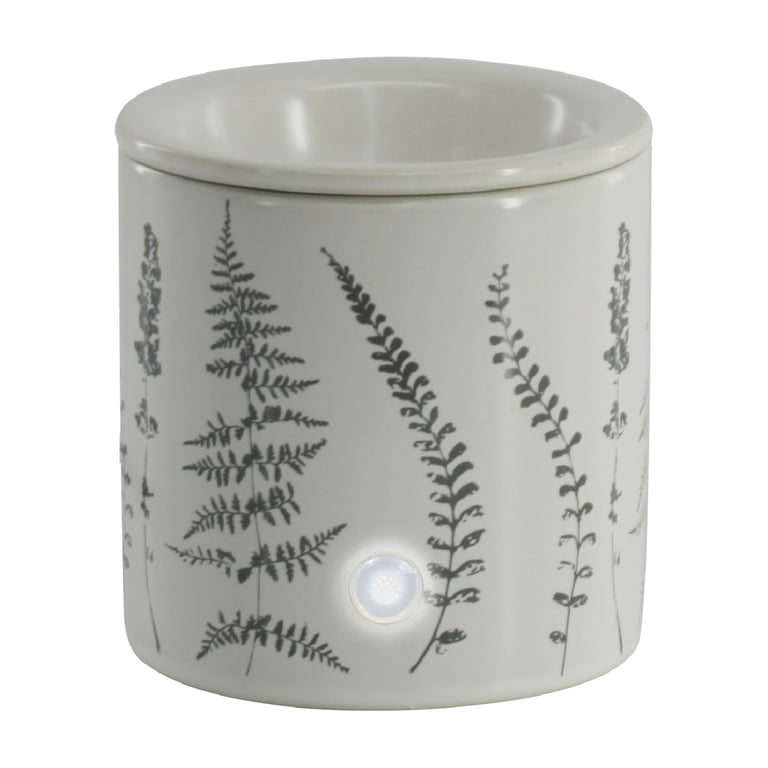 Mainstays Ceramic Botanical Decal Wax Warmer, White photo 1