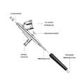 thumbnail image 3 of Dual Action Airbrush Spray Gun Button Type Compressor Compatible Air Brush Set Easy Clean For Food Coloring MakeUp Model Painting ,Unique Blowing, 3 of 7