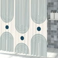thumbnail image 4 of Mid Century Modern Shower Curtain Abstract Minimalist Arch Sun Lines Geometric Aesthetic Bath Curtain Boho Bathtub Decorations Waterproof Fabric Bathroom Curtain with Hooks 60x72 inch, 4 of 13