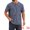 Gray Blue, variant on DARING DIVA Men's Ripped Henley Retro Short Sleeve Button Down T-Shirt M Black