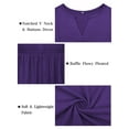 thumbnail image 4 of Plus Size Tee Shirts for Women Flowy V Neck Tops Trendy Short Sleeve 2025 Summer Button Blouses Xl Dark Purple, 4 of 6