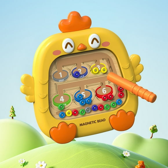 CQCYD Clearance Toys under $5 Montessori Magnetic Drawing Board for Kids, 3-6 Years Old - Toys with Colourful Beads and Drawing Pen, Dot Art, Preschool Educational Toys for Boys and Girls