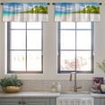 thumbnail image 3 of LALILO Kitchen Curtain Valance Coconut Palm Trees White Sandy Rod Pocket Window Curtain 52"x 18" Set of 2, 3 of 5