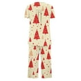 thumbnail image 5 of Tnhcen Women's Christmas Pajamas 2 - Piece Set Festive Print Capri Pants & Short Sleeve Top Soft Elastic Holiday Sleepwear, 5 of 6