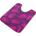thumbnail image 5 of SKYSONIC Bath Mats Toiletry Mat Fuchsia Leaves Print, Fluffy Plush Absorbent Bath Rugs Carpet with Non Slip Bottom for Bathroom Floor Toilet Tub and Shower,23.6"x15.7"+17.3"x13.4", 5 of 7