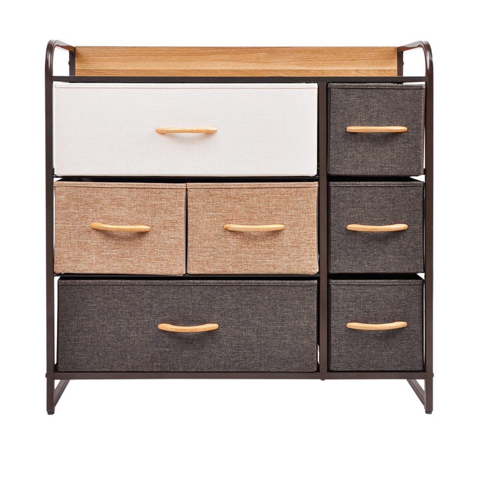 Bigroof 7 Drawers Dresser Storage Tower, Organizer Unit Chest Fabric
