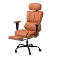 thumbnail image 2 of HOMRELEXA Ergonomic Office Chair Big and Tall with Adjustable Armrests and Headrest, PU Leather Comfy Desk Chairs for Home Office, Brown, 2 of 11