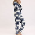 thumbnail image 5 of Defitshape Women's Flannel Onesies Pjamas Fleece Christmas Pj Loungewear Fluffy Fuzzy Hoodie Hood Navy Large, 5 of 5