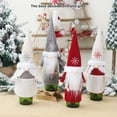 thumbnail image 3 of Kearding Cubierta de botella de vino Navidad anciano sin rostro ropa de muñeco de nieve champán cerveza sombrero protector manga de botella de vino Kits de decoración para fiestas Gris, 3 of 6