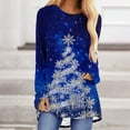 thumbnail image 2 of Festival Saving Christmas Tops for Women Christmas Tree Print Tunic Shirt Long Sleeve Crew Neck Top for Festive Wear T-Shirt Fall Clothes My Items, 2 of 5