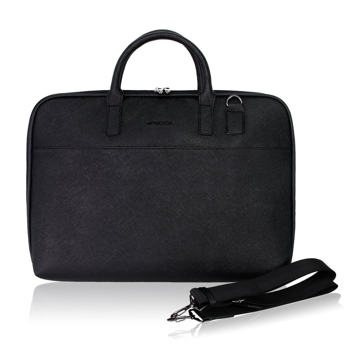 Arvok 13-14 Inch PU Leather Laptop Bag with Handle & Shoulder Strap ...