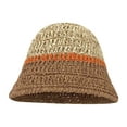 thumbnail image 1 of Sombrero de pescador de algodón y lino de punto sencillo e informal con circunferencia de 56-58 cm, color a juego, transpirable, para verano, 1 of 5