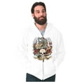 thumbnail image 3 of Love Kills Trust No One Skull Tattoo Zip Up Hoodie Men's Women's Brisco Brands L, 3 of 6