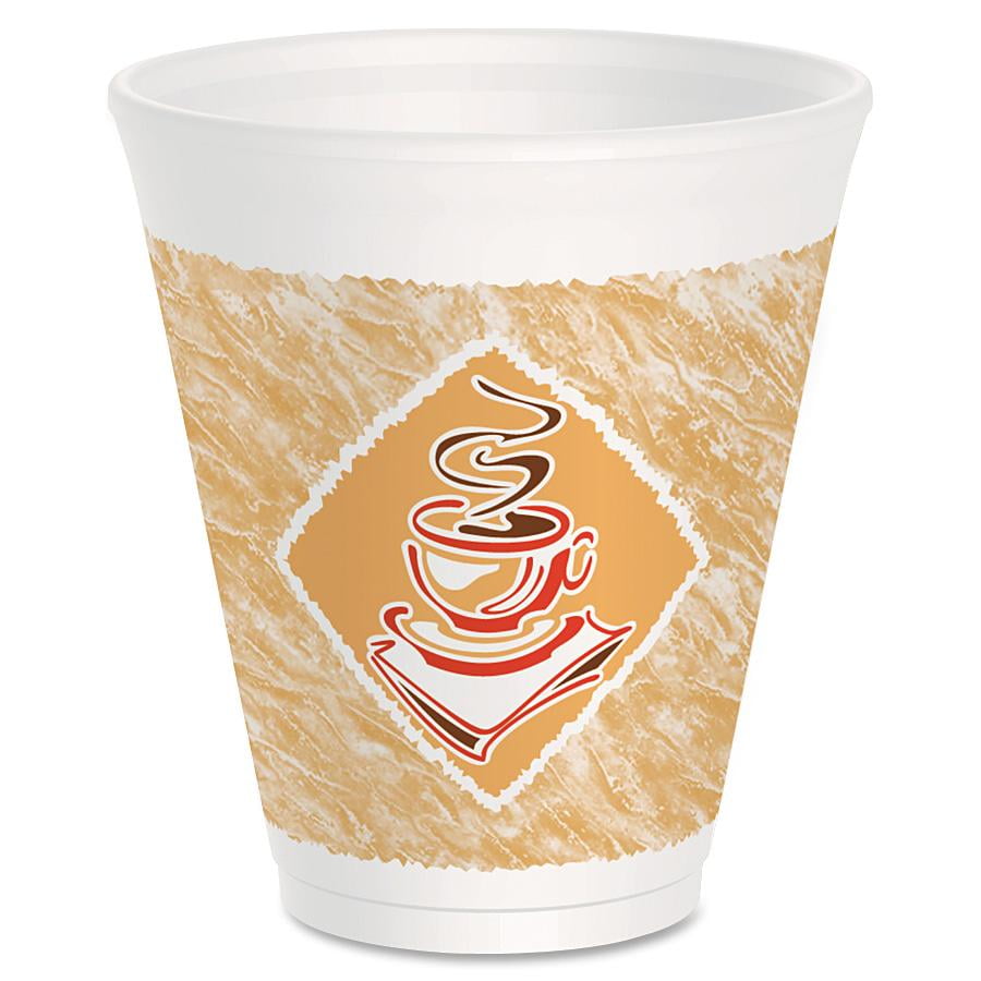 THERMO-GLAZE CAFE G STYROFOA COFFEE CUPS, RED/BROWN/BLACK, 12 OZ., 1,000 PER CASE