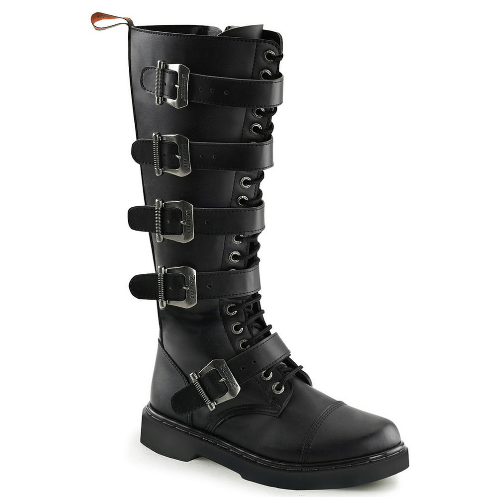 SummitFashions - Mens Tall Combat Boots Black Vegan Leather Boots Lace ...