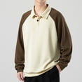 thumbnail image 1 of Blusa y camisa de manga larga con cuello vuelto para hombre, blusa informal de manga larga con cuello vuelto y bloques de color, blusa de poliéster para hombre, 1 of 7