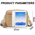 thumbnail image 2 of Shoulder Bag Leather Women Crossbody Bag Camera Bag Handbag Cross Body Purse Shoulder Bag Small Triple Zip Vegan Leather Wide Strap - Khaki, 2 of 5