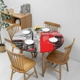 thumbnail image 4 of London Symbols Round Fitted Tablecloth Big Ben Double Decker Bus Red Phone Booths England Elastic Edge Tablecloth Waterproof Oilcloth Table Cover for 40"-44", 4 of 6
