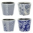 thumbnail image 2 of A&B Home Garden Planter Ceramic Flower Pot Blue & White Indoor Outdoor Succulent Pot Set of 4 Ancient Oriental Classic Terracotta Tub D8x6 inch, 2 of 2