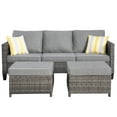 thumbnail image 2 of Ovios 3-Piece Outdoor Furniture Set All-Weather Wicker Patio Sofa with Cushions for Conversations, 2 of 5