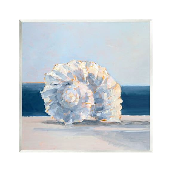 Stupell Industries Blue Seashell Painting Animals & Insects Painting Unframed Art Print Wall Art, 12 x 12