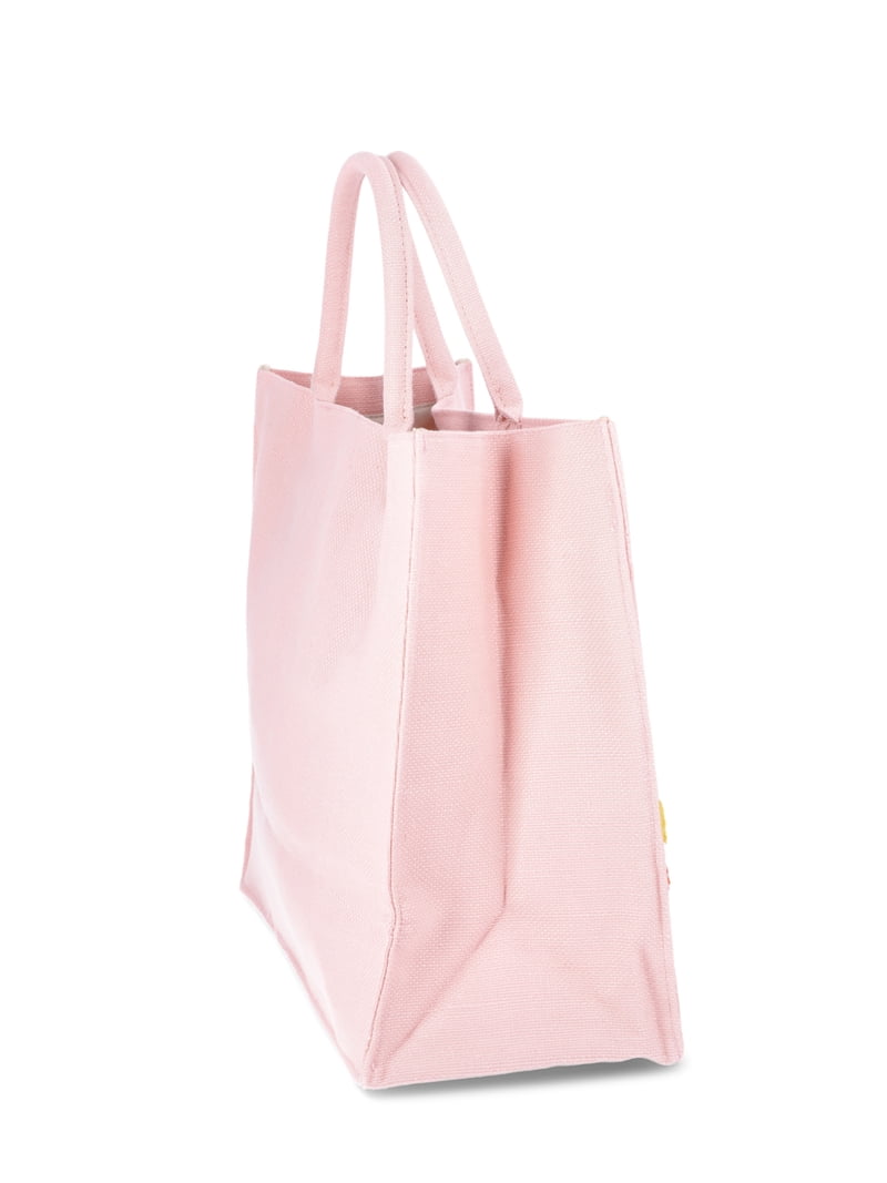 No Boundaries Burlap Tote Bag for Women Sunkissed Pink Vacation