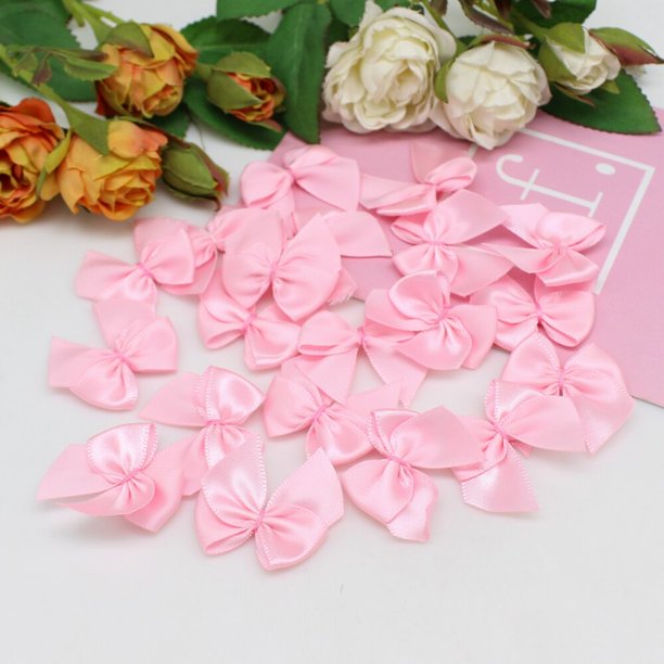 Lazos de cinta de satén a mano para manualidades, suministros de manualidades, decoración de fiesta de boda, embalaje de regalo, 50 piezas