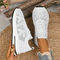 thumbnail image 4 of Women's Walking Running Shoes Vintage Crochet Knit Lace up Casual Fashion Sneakers Comfortable Work Shoes for Women, 4 of 7