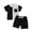 a60-Black, variant on KPOPLK Button Up Toddler Baby Boy Outfit Set Summer Boy Casual Short Sleeve Shirt Top and Shorts Set Clothes(12-18 Months,Green)