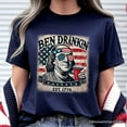 thumbnail image 2 of Ben Drankin Funny 4th of July T-Shirt, White, Navy and Black Patriotic Tee With Benjamin Franklin, 2 of 10