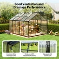 thumbnail image 3 of Sylviera 8x10ft Outdoor Walk-in Greenhouse with Thermometer Hygrometer, Heavy-Duty Polycarbonate Green House with Reinforced Aluminum Frame for Garden, Backyard, and Winter Planting, 3 of 9