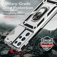 thumbnail image 5 of Galaxy S21 Ultra Case,Dteck Shockproof Rubber Rugged Case Hybrid Hard Ring Holder Kickstand Slide Camera Lens Protector Cover for Samsung Galaxy S21 Ultra,Silver, 5 of 8