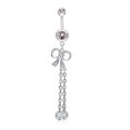 thumbnail image 1 of serony Bowknot Navel Belly Button Rings Copper Zircon Fringe Umbilical Nail Studs Body Piercing Jewelry, 1 of 9