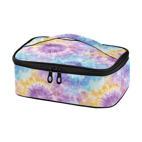 Haosy Insulated Lunch Box Reusable Small Cooler Lunch Bag Tote for Work School, Sunset Tie-dye Burst