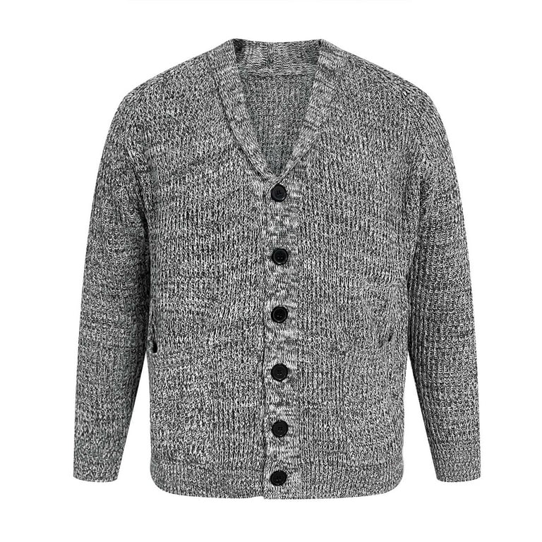 Essentials Men's Long-Sleeve Fleece Shawl-Collar Cardigan