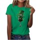 thumbnail image 1 of El Día de San Patricio Manga Corta Cuello Redondo Suéter Casual Top, Ligero 95% Poliéster 5% Blusa de Spandex para Vacaciones Y Uso Diario, Tops de Mujer Casual, 1 of 5