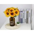 thumbnail image 4 of Sinfonía de girasoles vivos, 10 girasoles de seda de primera calidad de colores brillantes, tallos personalizables para la decoración de tu boda, 4 of 7