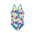 thumbnail image 1 of Speedo Girl's UV Protection Propel Back Printed One Piece Swimsuit - Super Sonic, Size 8, 1 of 2