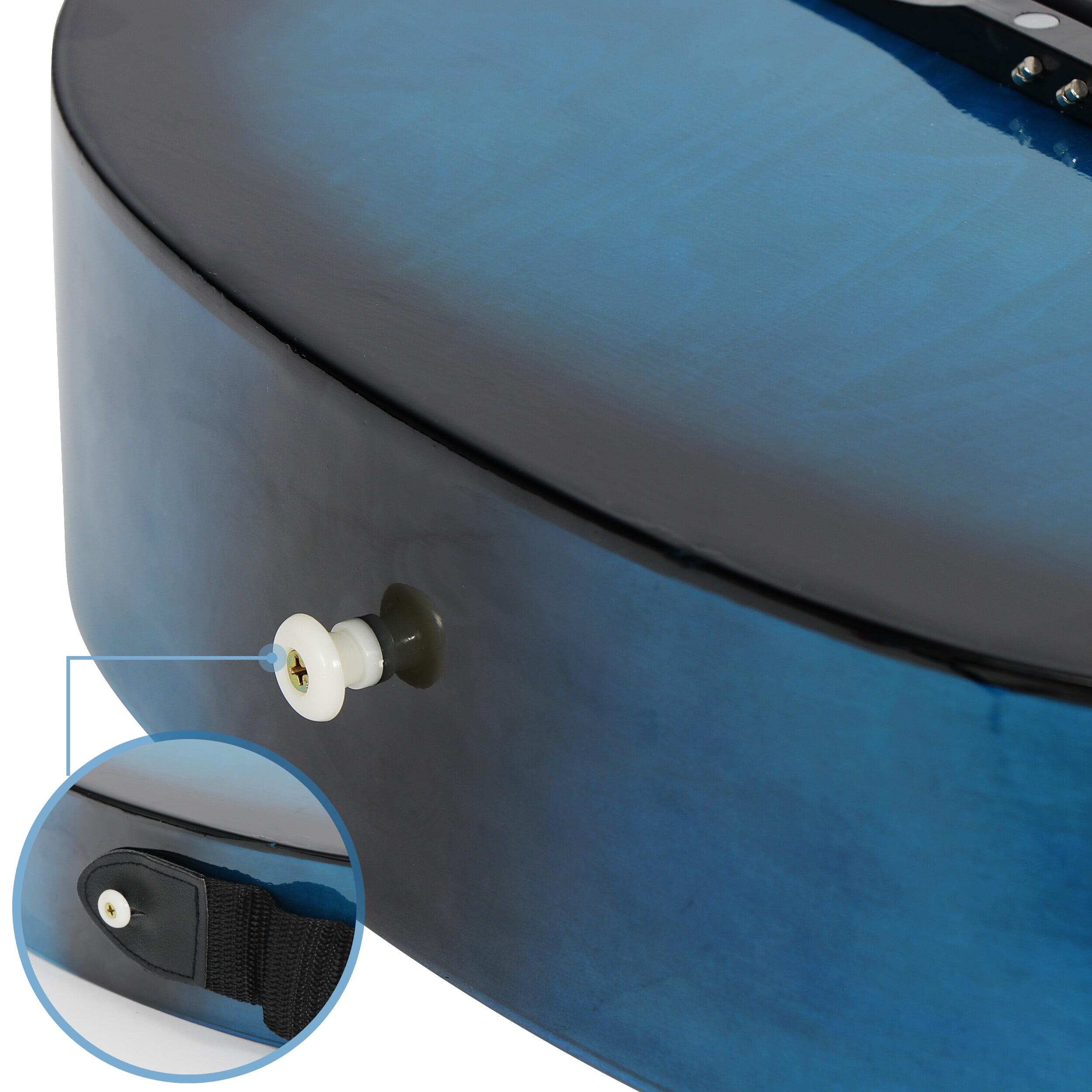 ZENSTYLE 38in Beginners Acoustic Guitar with Guitar Case, Strap, Tuner and Pick for Starter - Blue