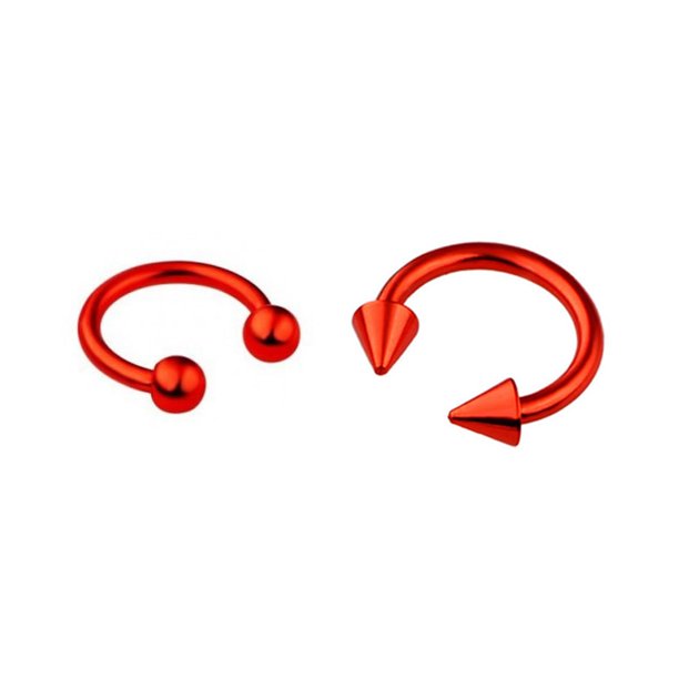 2 uds anillo de nariz de acero inoxidable Spike herradura Piercings de nariz anillo de oreja de hélice para Mujeres Hombres anillos de tabique Piercing para el cuerpo joyería 6mm Gao Jinjia LED