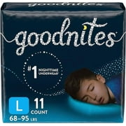 Goodnites Boys Night Time Bedwetting Underwear, Size L, 11 Ea, 2 Pack