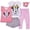 Pink - Minnie Mouse, variant on Minnie Mouse Girls 4 Piece Set; 2 Short Sleeve T-Shirt, Shorts, Leggings and Scrunchie for Kids