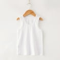 thumbnail image 2 of Little Kid Toddler Kids Girls Dance Tank Top Racerback Crop Tank Top Soild Sleeveless Sports Dance Ballet Gymnastics Dancewear Crop Tops Baby Girl Nice Shirt Girl Clothes for 4-5 Years White, 2 of 3