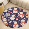 thumbnail image 6 of Christmas Cartoon Snowman Round Carpet Circle Rug Outdoor Patio Area Rug Washable Large Area Rugs Hallway Room Decor Fitness Mats, 6 of 8