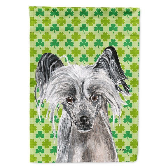 Chinese Crested St Patrick's Irish Flag Canvas House Size