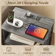 thumbnail image 4 of Mesa de noche Huuger, juego de 2 con cargador USB-C, gris, 4 of 9