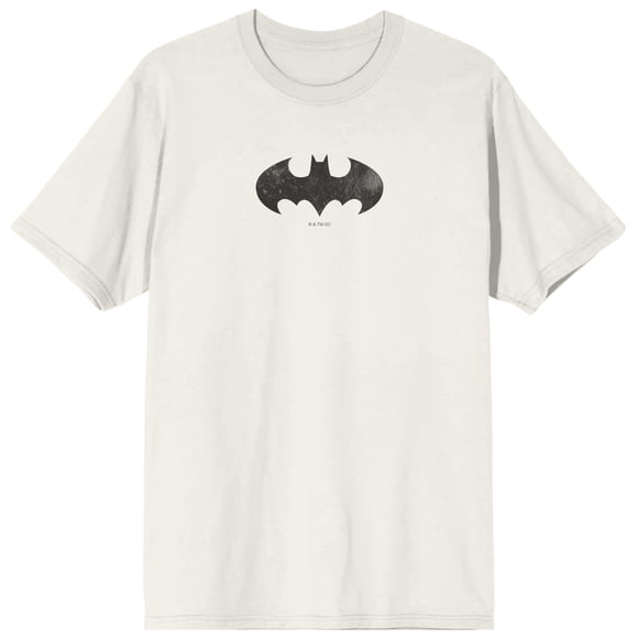 Batman Logo & Gotham City Adult Tofu Crew Neck Short Sleeve T-shirt-Medium