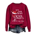 thumbnail image 4 of Lroveb Christmas Sweatshirts for Women It's The Most Wine Derful Time Of Year Oversized Crewneck Sweatshirt Trendy Graphic Long Sleeve Pullover, 4 of 4