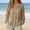 Brown, variant on Cotton Linen Sun Shirts for Women Thin Balloon Long Sleeve Uv Protection Shirts for Women Solid Color Tops Workout Tops Lightweight Linen Blouses Long Sleeve Sun Shirt Women Black L